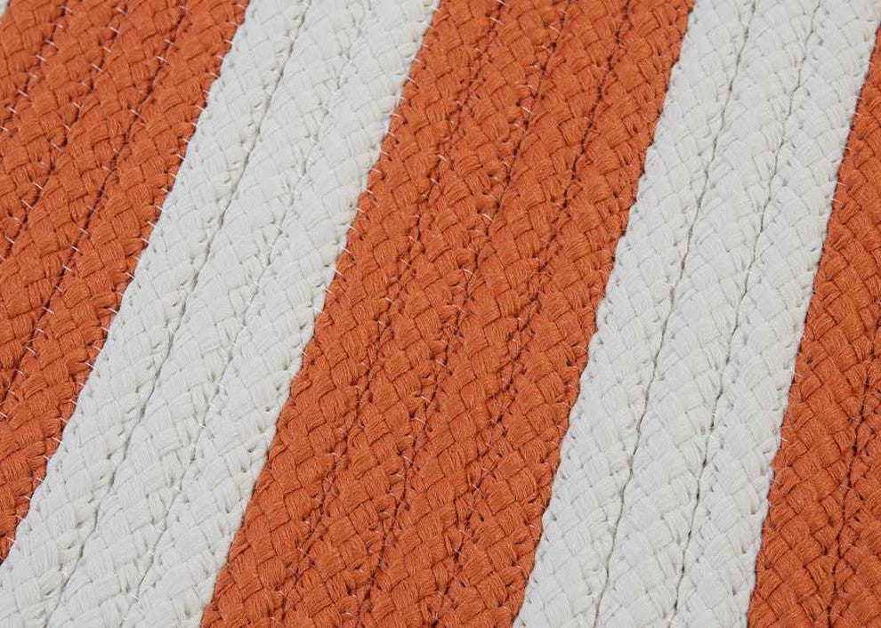 Stripe It TR19 Tangerine Indoor/Outdoor Area Rug, Rectangular 4'x6'