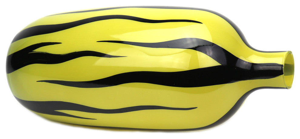 Zebra Vase Mustard Yellow Black