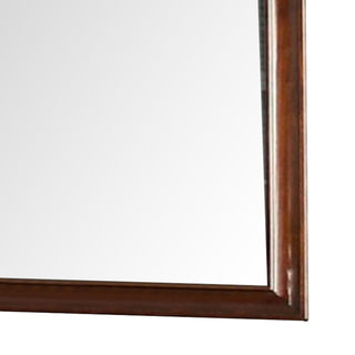 Benzara BM276345 44" Wall Mirror, Molded Trim, Rectangular Frame, Cherry Brown