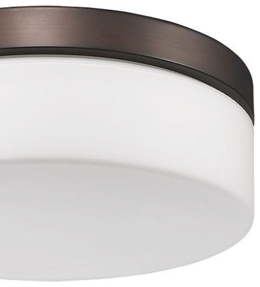 2 Light Round Ceiling Fixture in Modern Bronze (uses LED bulbs)