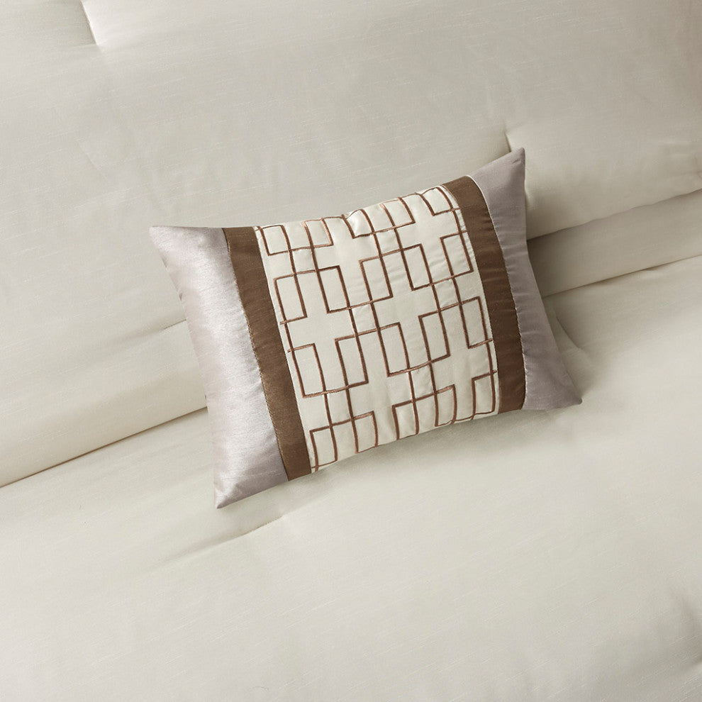 Madison Park Genevieve 7-Piece Comforter Set, Taupe