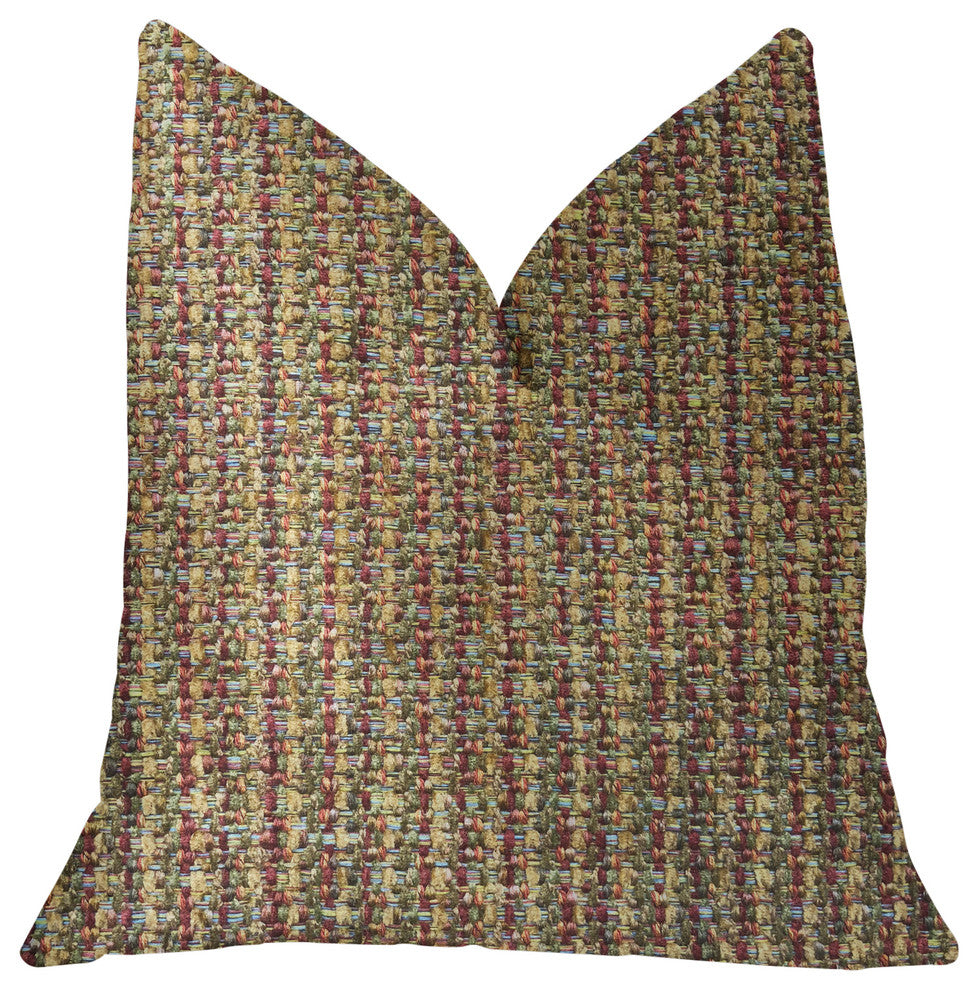Prismatic Red and Brown Luxury Throw Pillow, 22"x22"
