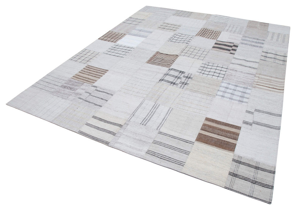 Rug N Carpet - Handmade Anatolian 8' 0'' x 9' 11'' Vintage Patchwork Kilim Rug