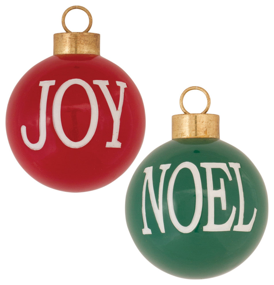Joy and Noel Ball Ornament, 6-Piece Set