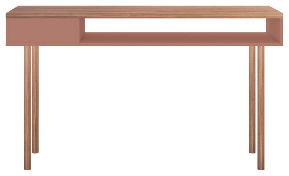 Windsor 47" Console Accent Table, Ceramic Pink and Nature
