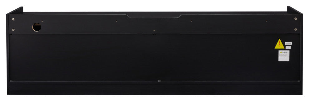 GDF Studio 4-Drawer Storage TV Stand, LED Lighting & Charging Ports, Black