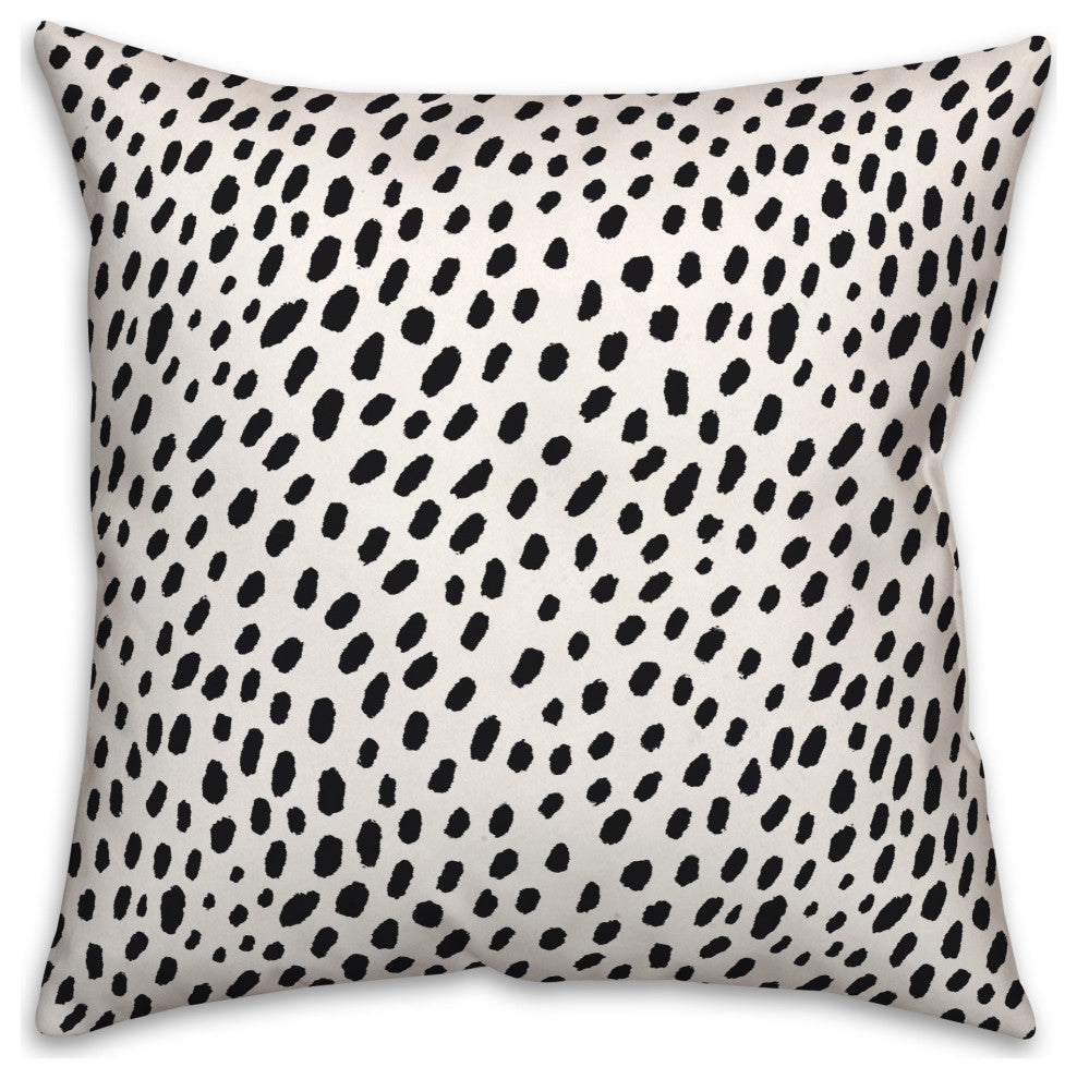 Black and White Spots 18"x18" Spun Poly Pillow
