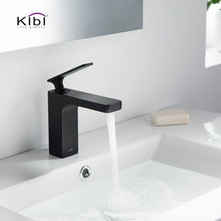 Infinity Single Handle Bathroom Faucet KBF1006, Matte Black, W/ Drain