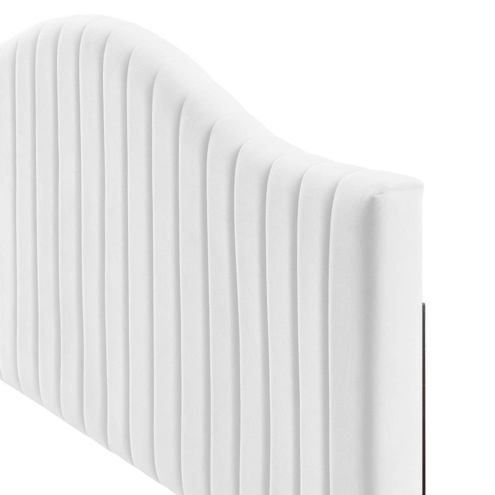 Headboard, King Size, Velvet, White, Modern Contemporary, Bedroom Master Suite