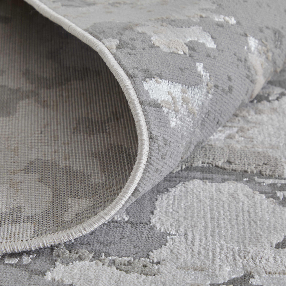 Weave & Wander Orin Modern Abstract, Silver/Gray, 13'x20'