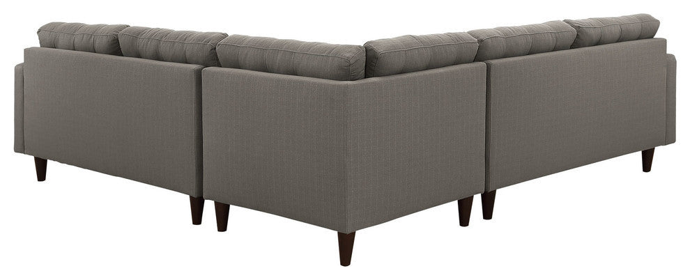 Modern Contemporary Fabric Sectional Sofa Set, Granite Fabric, 3-Piece Set
