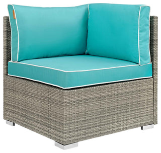 Light Gray Turquoise Repose Outdoor Patio Corner