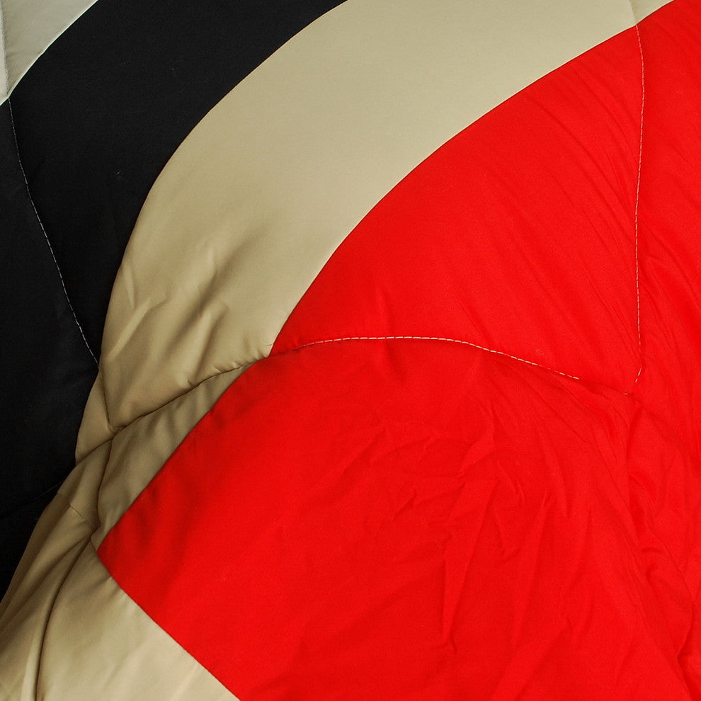 Home Prairie Quilted Patchwork Down Alternative Comforter Set-Twin
