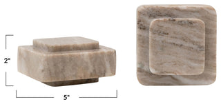 Marble Bookends, Beige, 2-Piece Set