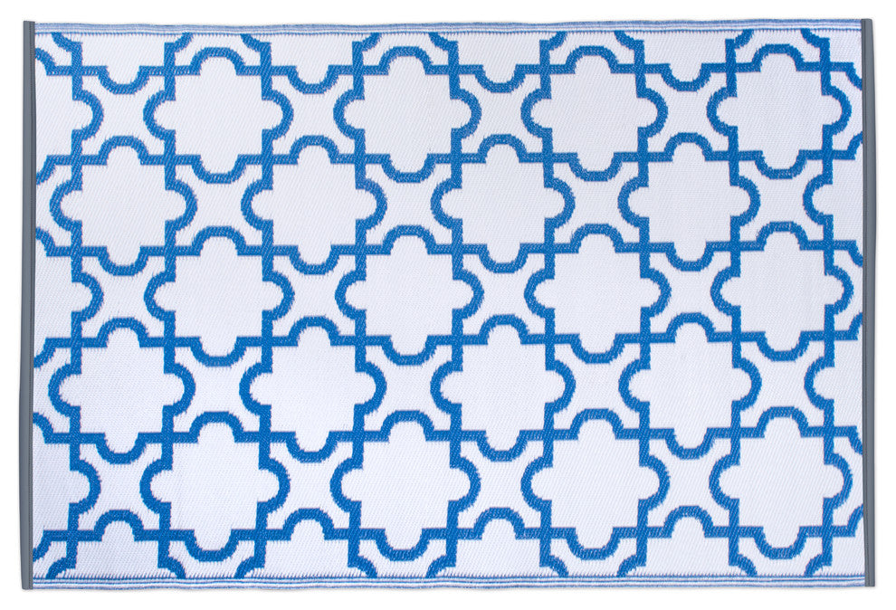 DII Blue Lattice Outdoor Rug 4''x''6''