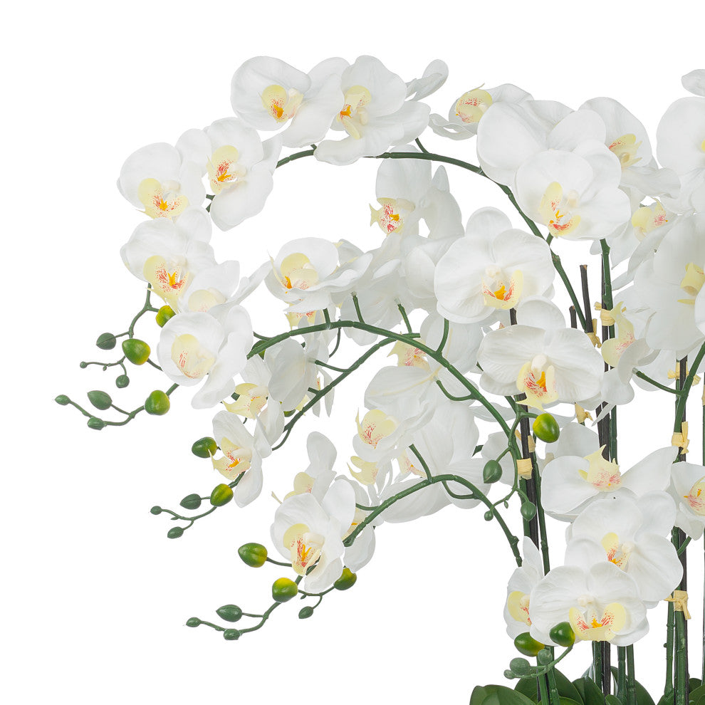 Plastic Phalaenopsis Orchids Floral Arrangement, Pot