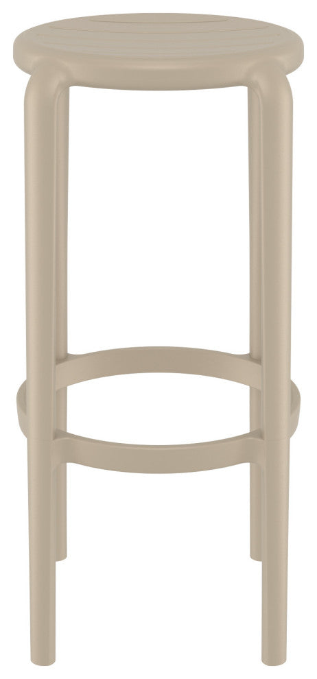Tom Resin Bar Stool, Set of 2, Black, Taupe