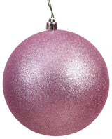 Vickerman 4.75" Mauve Glitter Ball Ornament, 4 per Bag