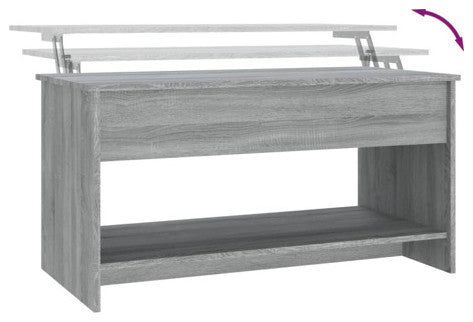 vidaXL Coffee Table Grey Sonoma Engineered Wood Medium Height-Adjustable