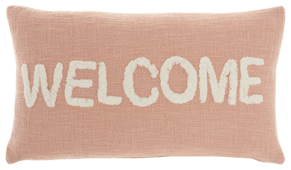 Nourison Home 12"x21" Mina Victory Tufted Welcome Blush Throw Pillows