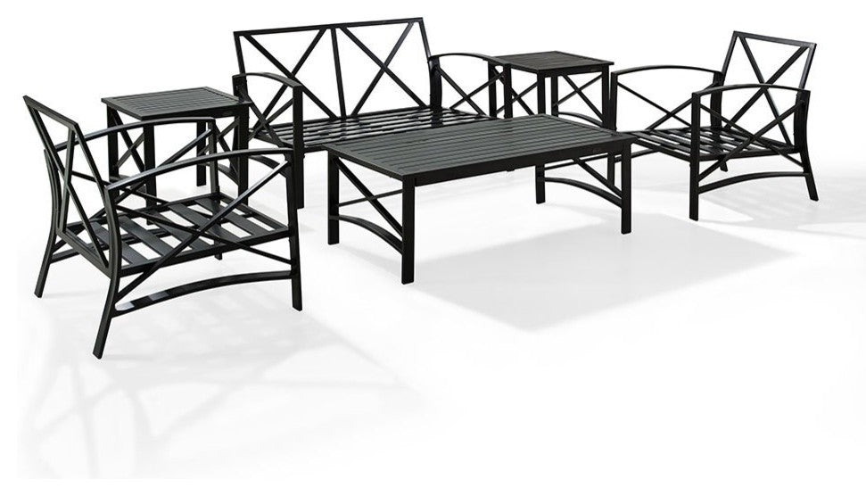 Kaplan 6-Piece Patio Loveseat, 2 Chairs, 2 Side Tables, Table, Oatmeal