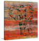 "Red Elephant" Print on Canvas, 18"x18"
