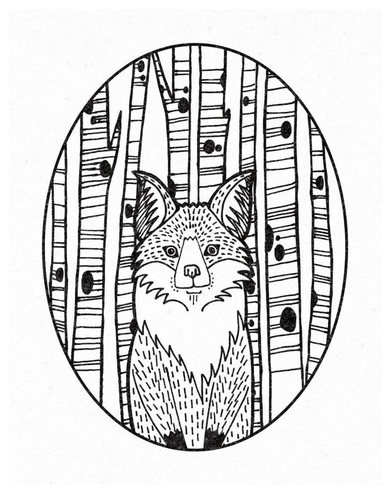 "Forest Friends I Black and White" Digital Paper Print by Elyse DeNeige, 18"x22"