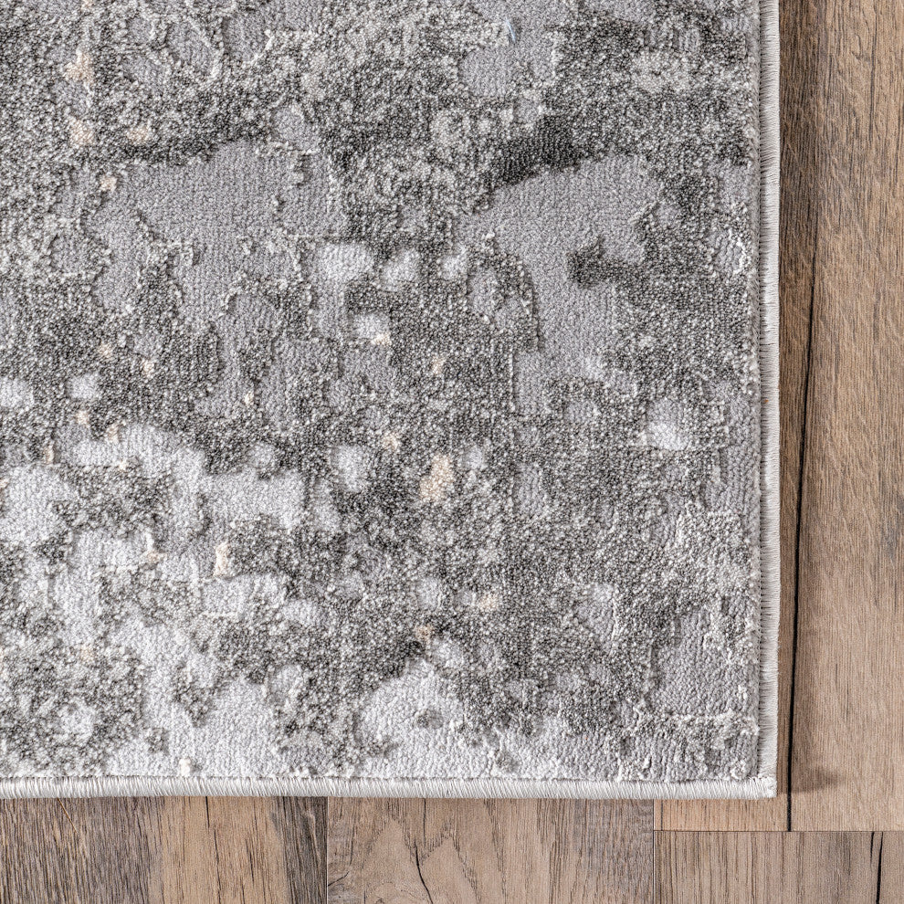 Nuloom Chastin Modern Abstract Area Rug, Grey 6'7"x9'