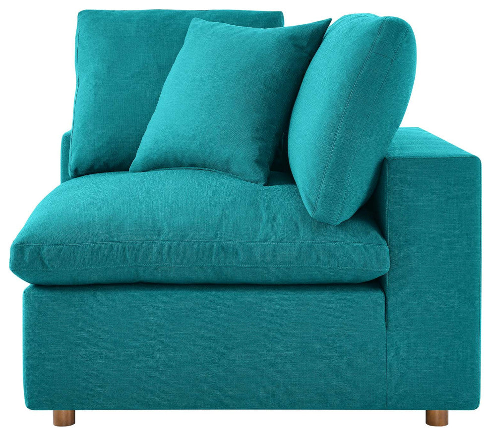 Modular Sectional Deep Sofa Set, Teal Blue, Fabric, Modern, Lounge Hospitality