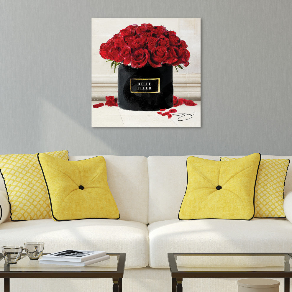 Circle of Roses Printed Wall Art Unframed Free Floating Tempered Glass