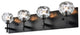 4 Light Wall Sconce, Black