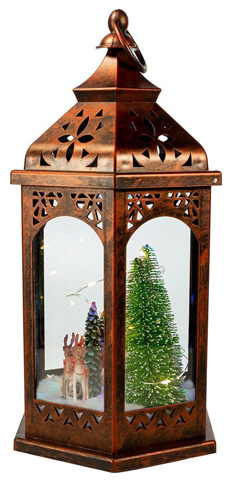 Kurt Adler 13" Battery-Operated Lighted Lantern With Santa