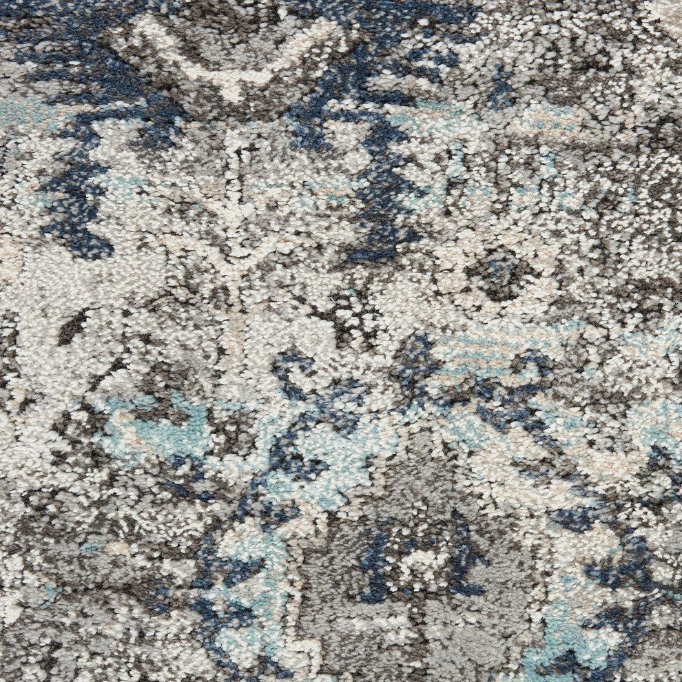 Nourison American Manor 2'2" x 7'6" Grey Bordered Indoor Rug