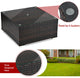 5PCS Patio Rattan Furniture Set Sectional Conversation Sofa W/ Coffee Table Red