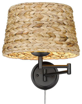 Eleanor 1 Light Articulating Wall Sconce With Woven Sweet Grass Shade