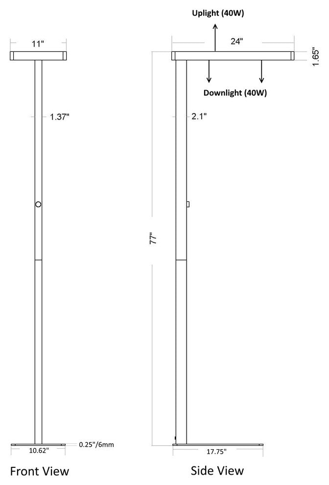 Artiva USA OfficePro 77" Natural Daylight LED Office Floor Lamp, White