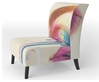 Eyes & Lips With Vivid Make Up Chair, Slipper Chair