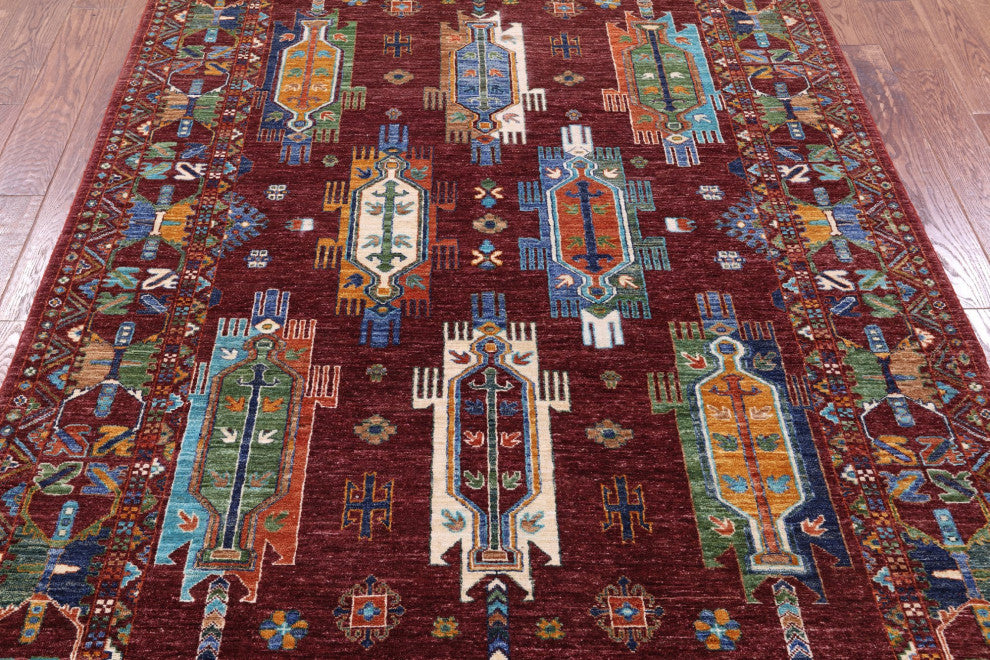 5' 9" X 7' 10" Fine Turkmen Ersari Handmade Rug Q11314