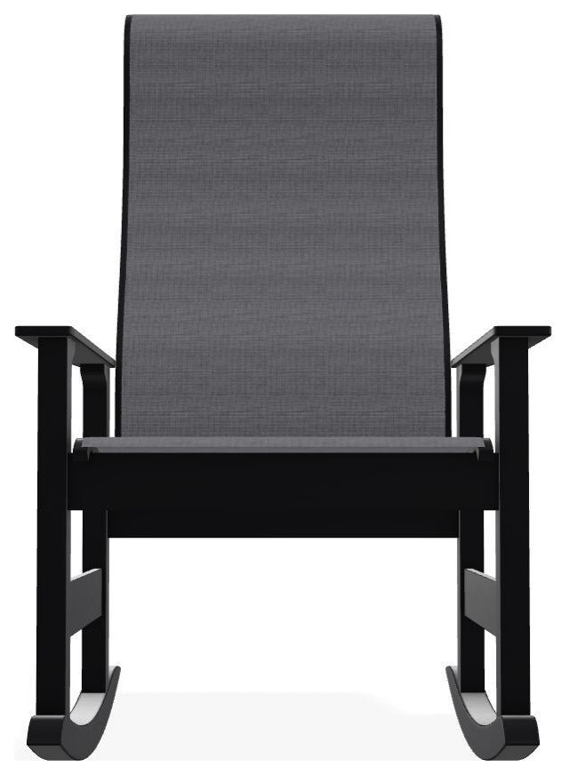 Leeward Sling Outdoor Supreme Rocker, Augustine Pewter/Black