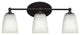 Capri 3-Light Bath Bar, Matte Black/Square White Muslin