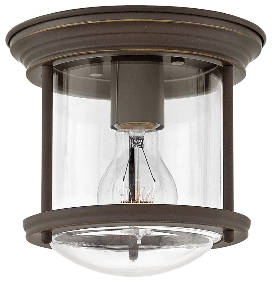 Hinkley Hadley Small Flush Mount, Oil Rubbed Bronze With Clear Glass