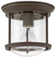 Hinkley Hadley Small Flush Mount, Oil Rubbed Bronze With Clear Glass