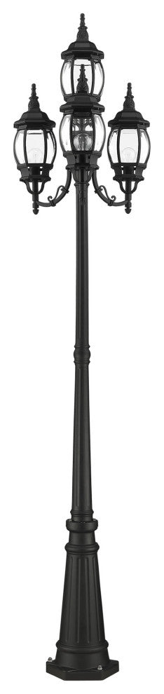 Textured Black Traditional, Colonial, French Historical, Outdoor Post Light