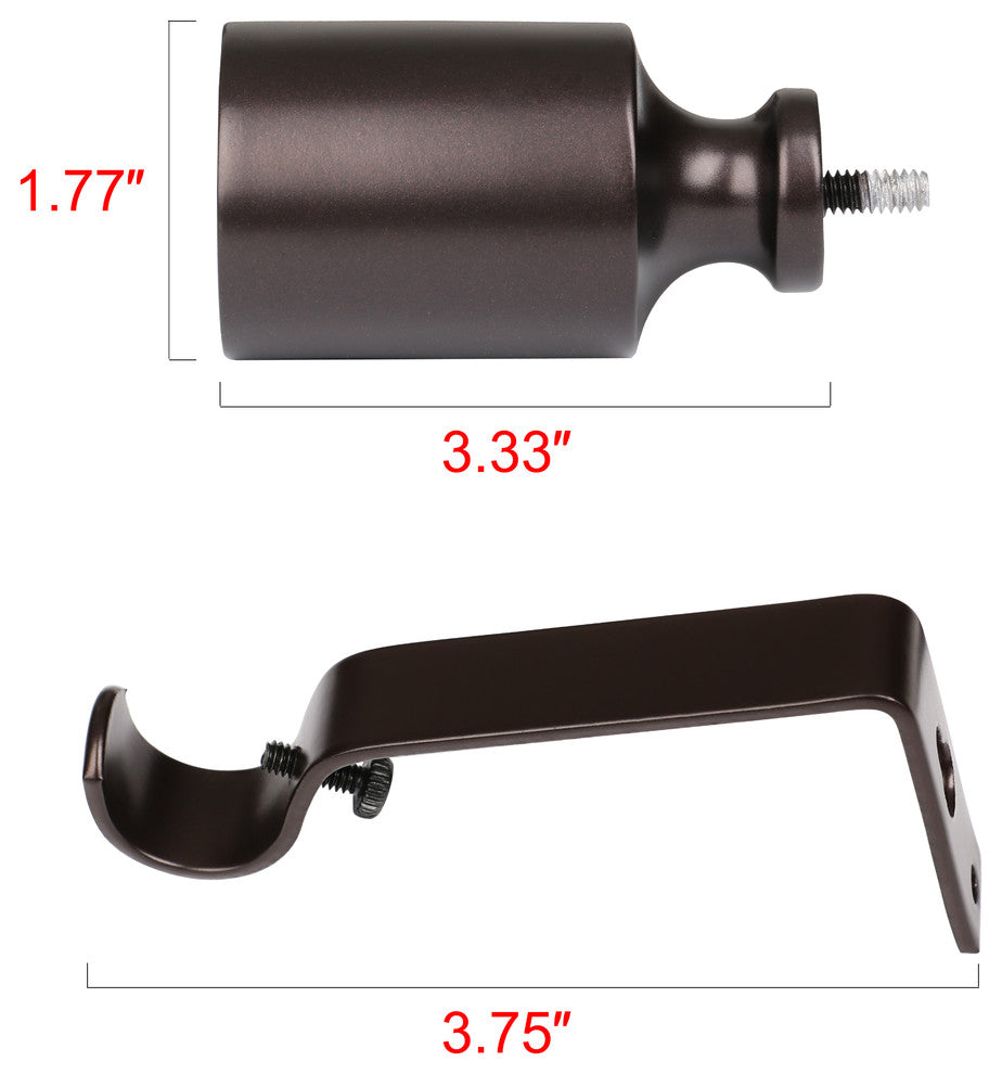 UTOPIA ALLEY 3/4 Inch Curtain Rod - Curtain Rods For Windows 48 to 86", Bronze