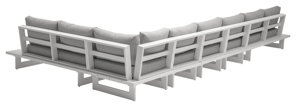 Maldives Grey Water Resistant Fabric Outdoor Patio Modular Sectional