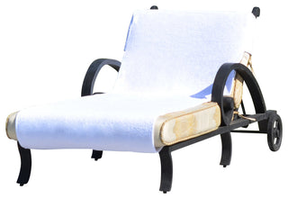 Standard Size Monogram White Chaise Lounge Cover, 32"x102", W