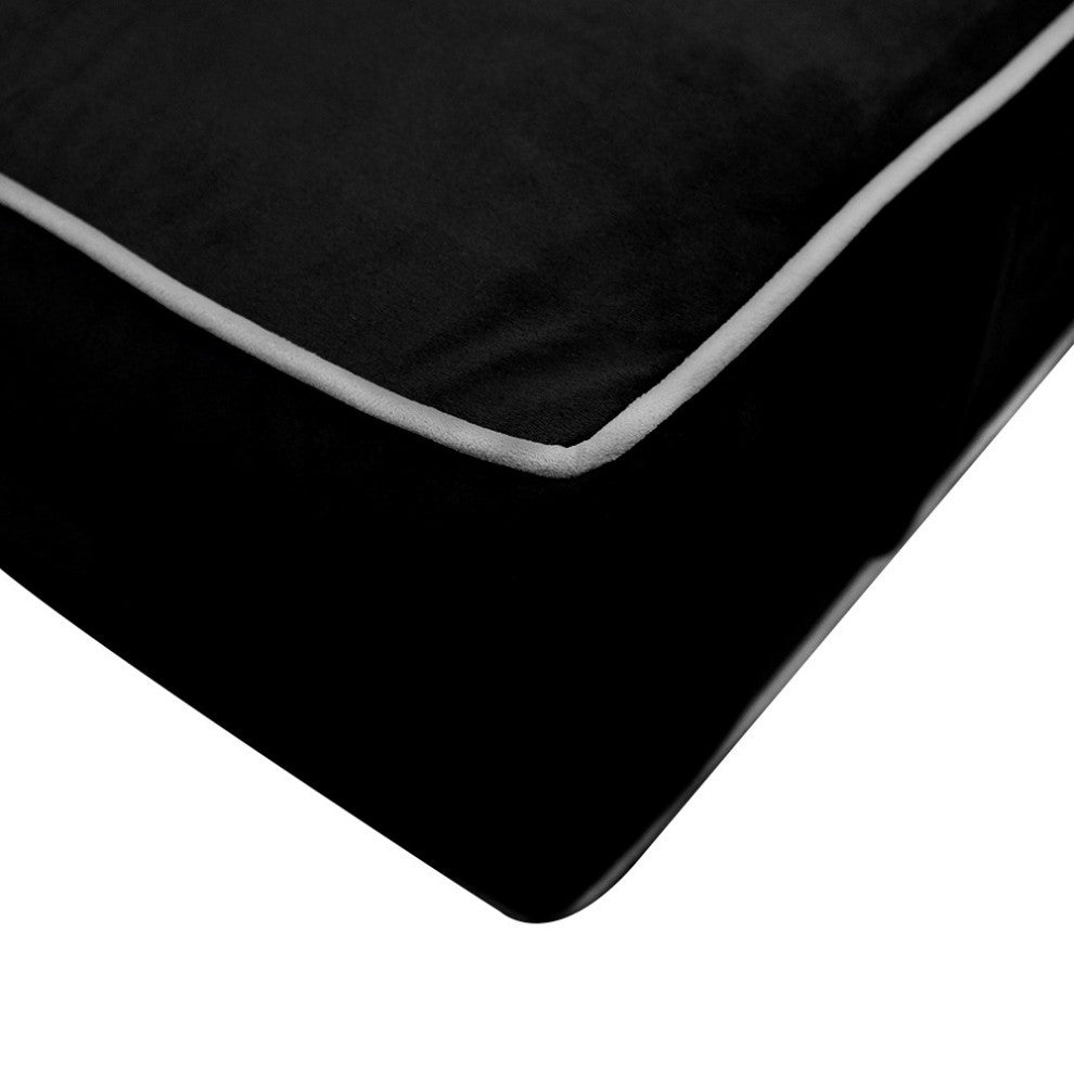 Contrast Pipe 8" Twin 75x39x8 Velvet Indoor Daybed Mattress |COVER ONLY|-AD374