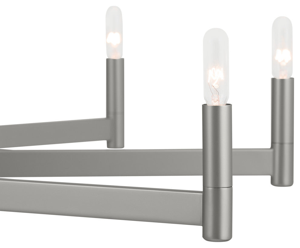 Erzo 48" 10 Light Chandelier, Satin Nickel