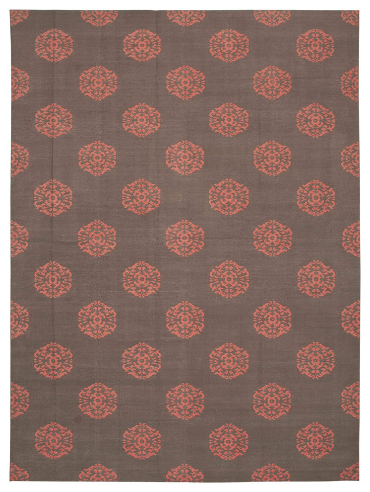 Rug N Carpet - Handmade Wool 10' 3'' x 13' 9'' Flatweave Dhurrie Kilim Rug