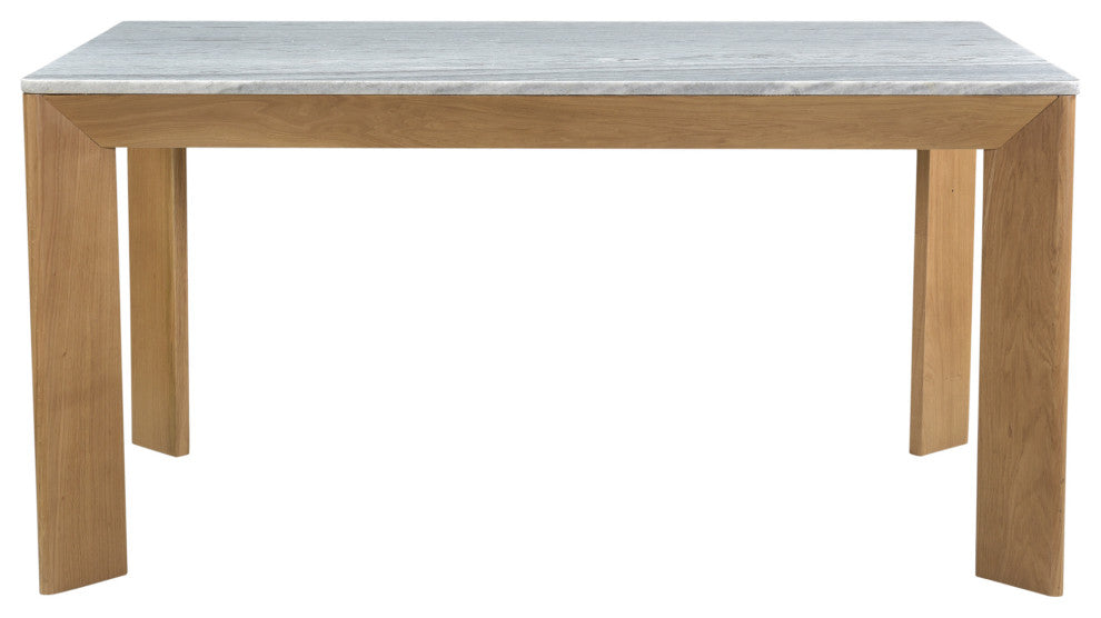 First of A Kind Angle Ashen Gray Marble Dining Table Rectangular Small